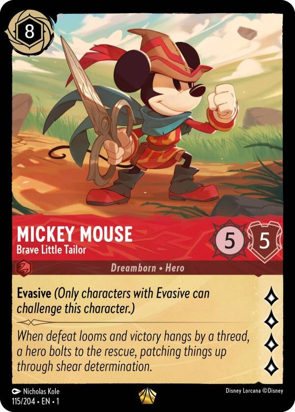 Image for Mickey Mouse - Brave Little Tailor (115/204) (The First Chapter) (1) - Disney Lorcana