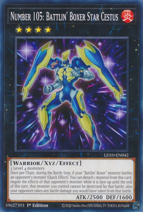 Number 105: Battlin' Boxer Star Cestus (LD10-EN042) (Legendary Duelists: Soulburning Volcano) YuGiOh