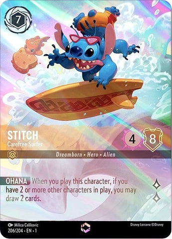 Image for Stitch - Carefree Surfer (Enchanted) (206/204) (The First Chapter) - Disney Lorcana