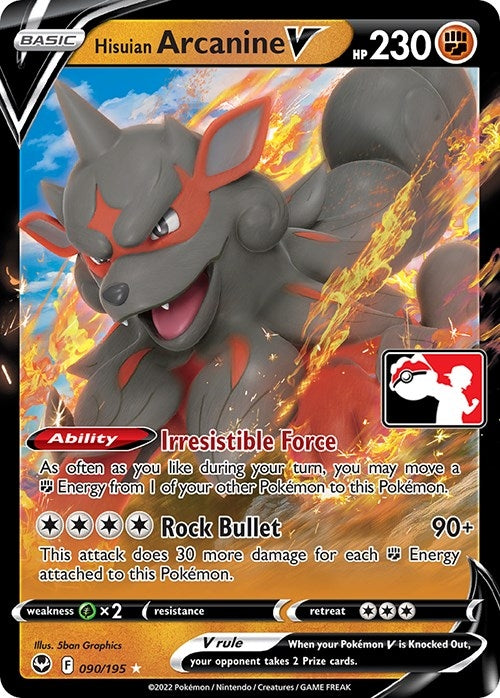 Image for Hisuian Arcanine V (090/195) (Prize Pack Series Cards) - Pokemon