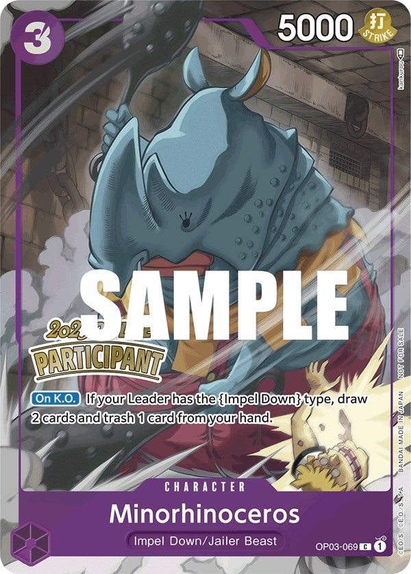 Minorhinoceros (Offline Regional 2023) [Participant] (OP03-069) (One Piece Promotion Cards) One Piece Card Game