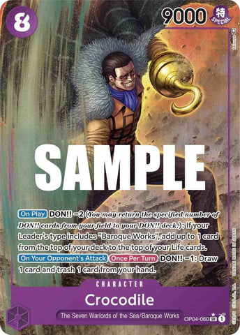 Crocodile (060) (Alternate Art) (OP04-060) (Kingdoms of Intrigue) One Piece Card Game