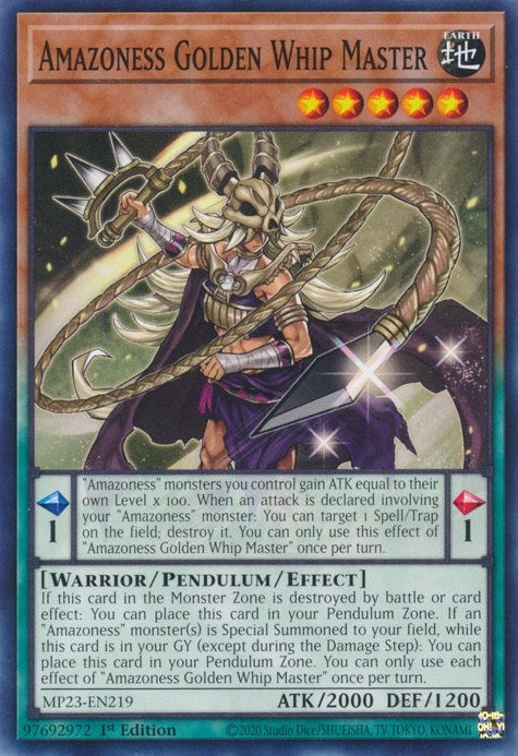 Amazoness Golden Whip Master (MP23-EN219) (25th Anniversary Tin: Dueling Heroes Mega Pack) YuGiOh
