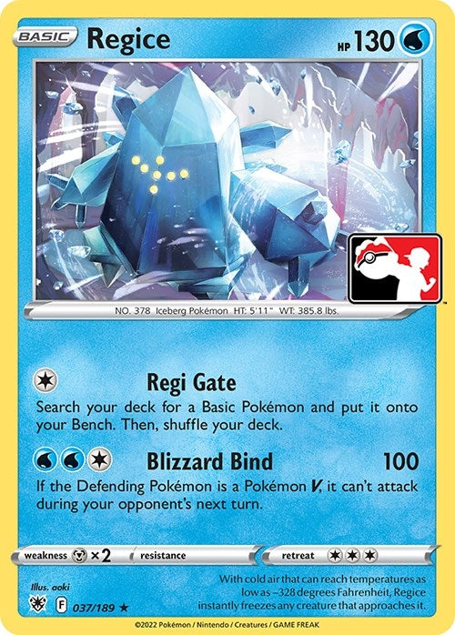 Image for Regice (037/189) (Prize Pack Series Cards) - Pokemon