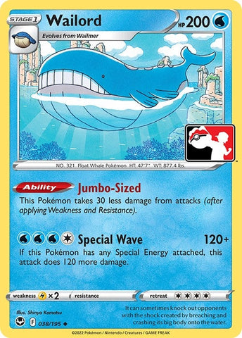 Wailord (038/195) (Prize Pack Series Cards) Pokemon