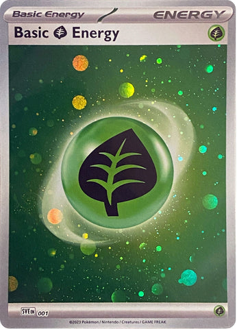Basic Grass Energy (Cosmos Holo) (001) (SVE: Scarlet & Violet Energies) Pokemon