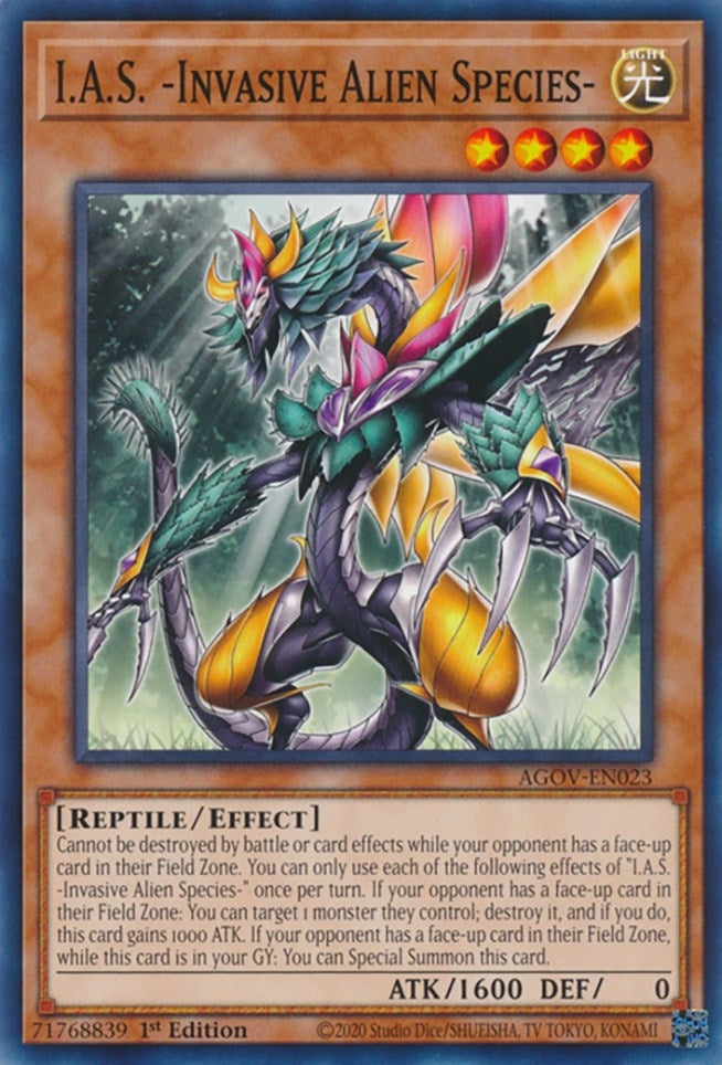 I.A.S. -Invasive Alien Species- (AGOV-EN023) (Age of Overlord) YuGiOh