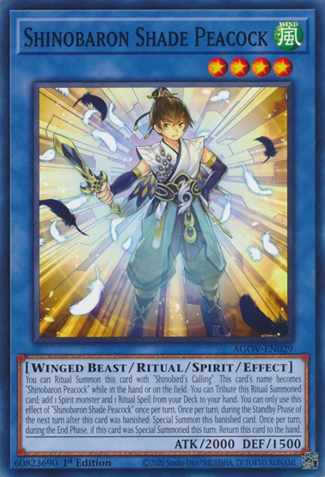Shinobaron Shade Peacock (AGOV-EN029) (Age of Overlord) YuGiOh