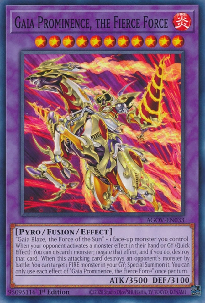 Gaia Prominence, the Fierce Force (AGOV-EN033) (Age of Overlord) YuGiOh