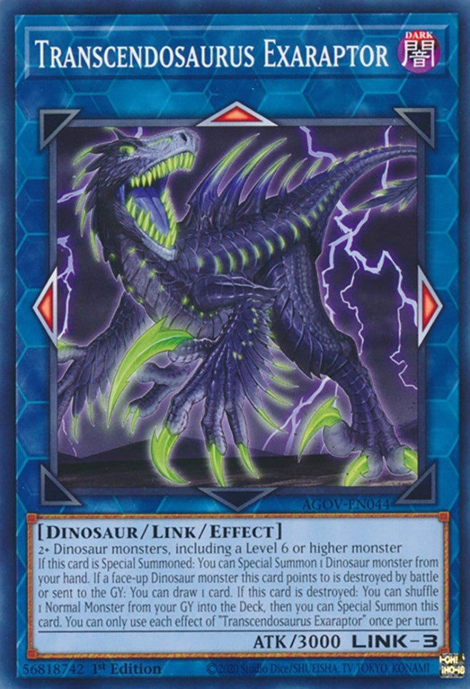 Transcendosaurus Exaraptor (AGOV-EN044) (Age of Overlord) YuGiOh