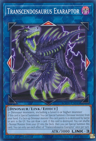 Transcendosaurus Exaraptor (AGOV-EN044) (Age of Overlord) YuGiOh