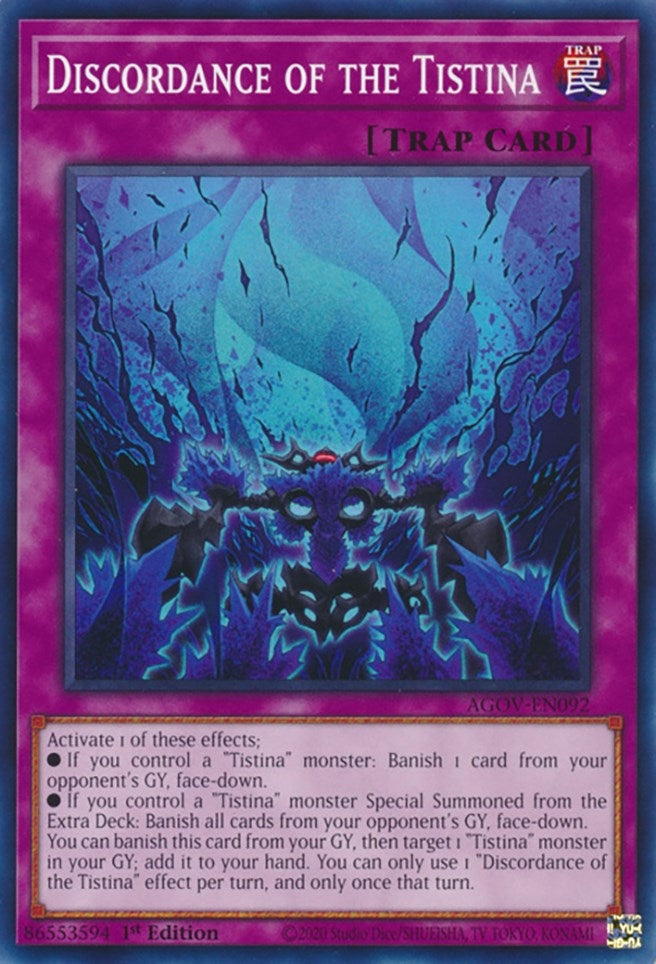 Discordance of the Tistina (AGOV-EN092) (Age of Overlord) YuGiOh