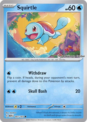 Image for Squirtle - 007/165 (Pokemon Center Exclusive) (007/165) (Miscellaneous Cards & Products) - Pokemon