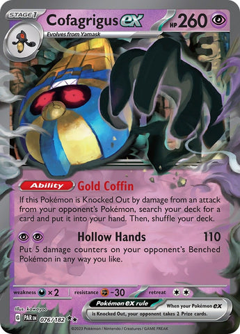 Image for Cofagrigus ex (076/182) (SV04: Paradox Rift) - Pokemon