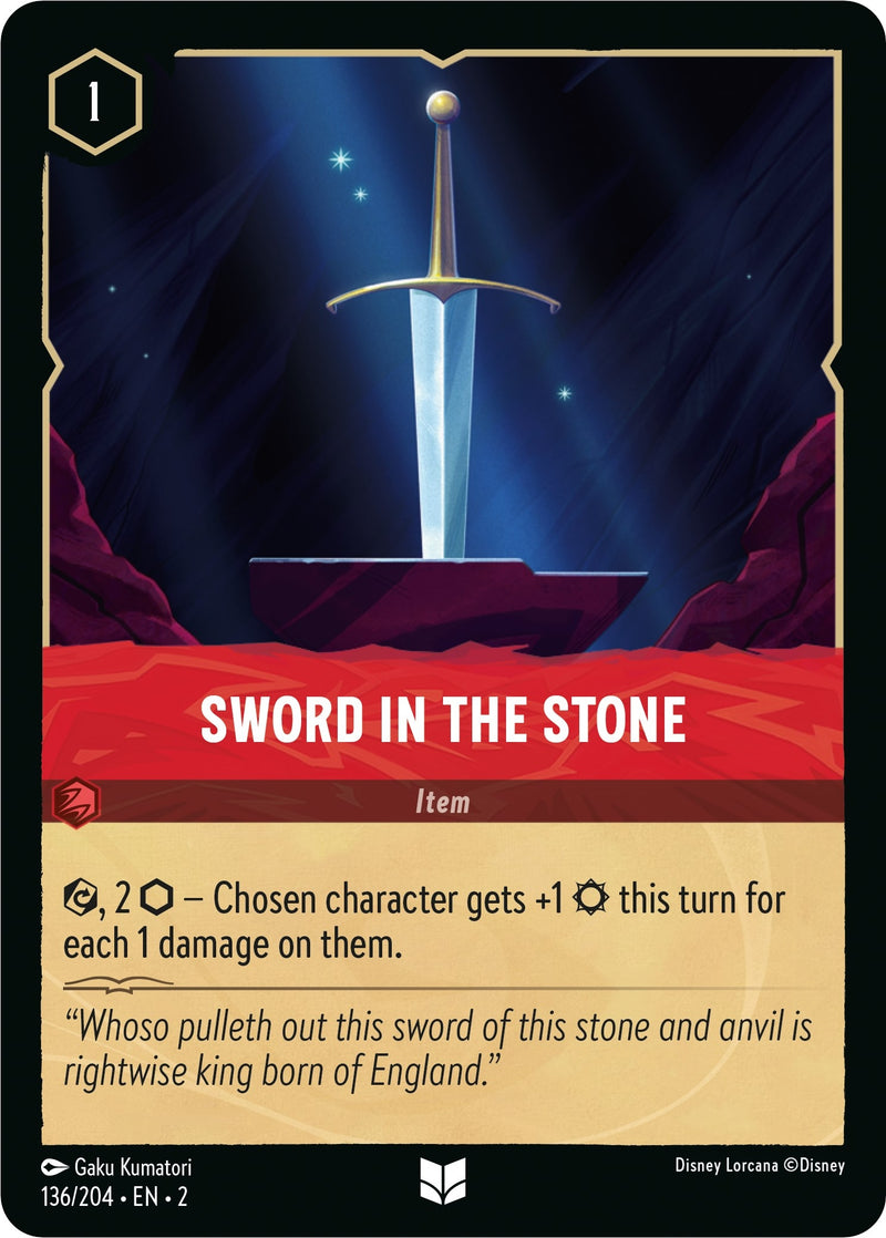 Image for Sword in the Stone (136/204) (Rise of the Floodborn) (2) - Disney Lorcana