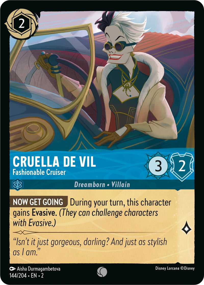 Image for Cruella De Vil - Fashionable Cruiser (144/204) (Rise of the Floodborn) (2) - Disney Lorcana