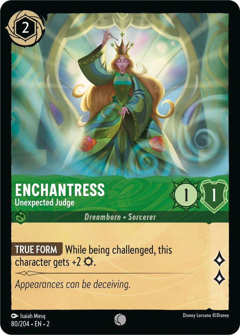 Image for Enchantress - Unexpected Judge (80/204) (Rise of the Floodborn) (2) - Disney Lorcana