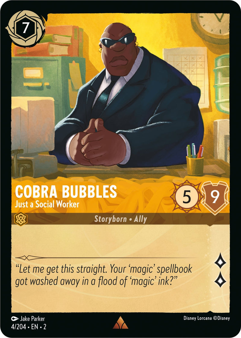 Image for Cobra Bubbles - Just a Social Worker (4/204) (Rise of the Floodborn) (2) - Disney Lorcana