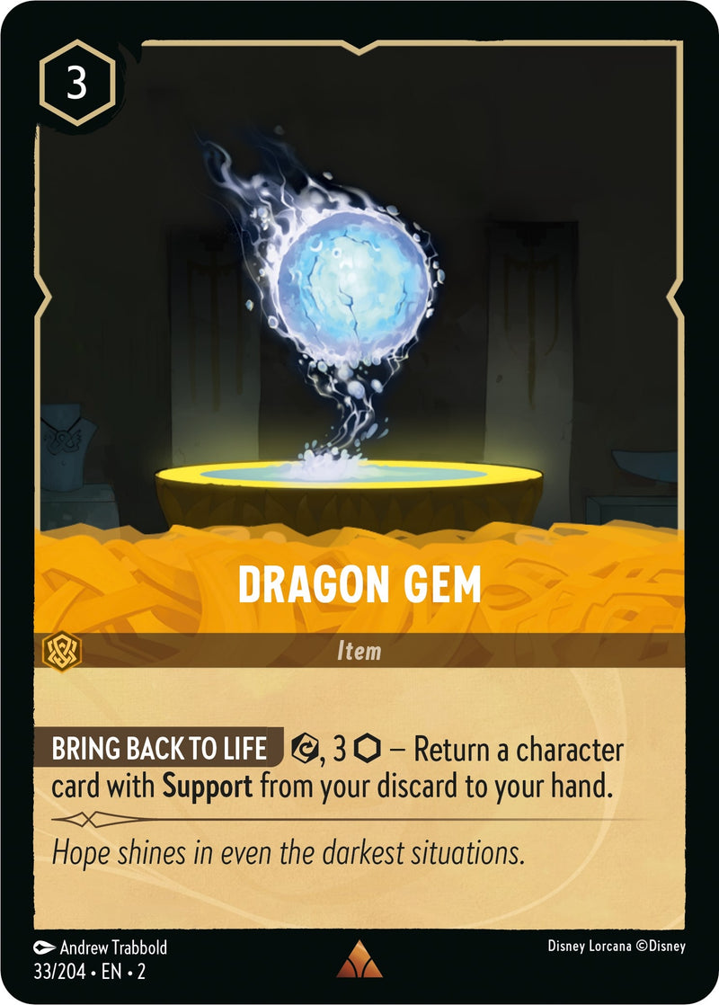 Image for Dragon Gem (33/204) (Rise of the Floodborn) (2) - Disney Lorcana