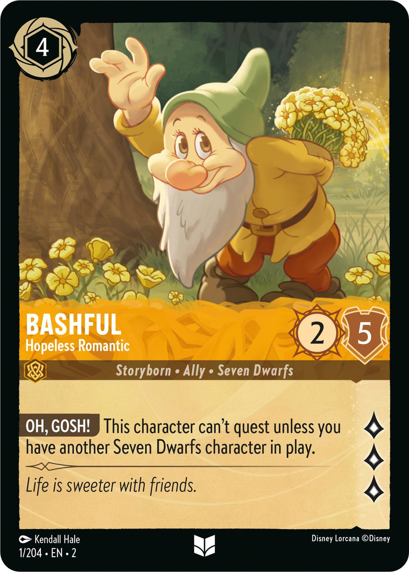 Image for Bashful - Hopeless Romantic (1/204) (Rise of the Floodborn) (2) - Disney Lorcana