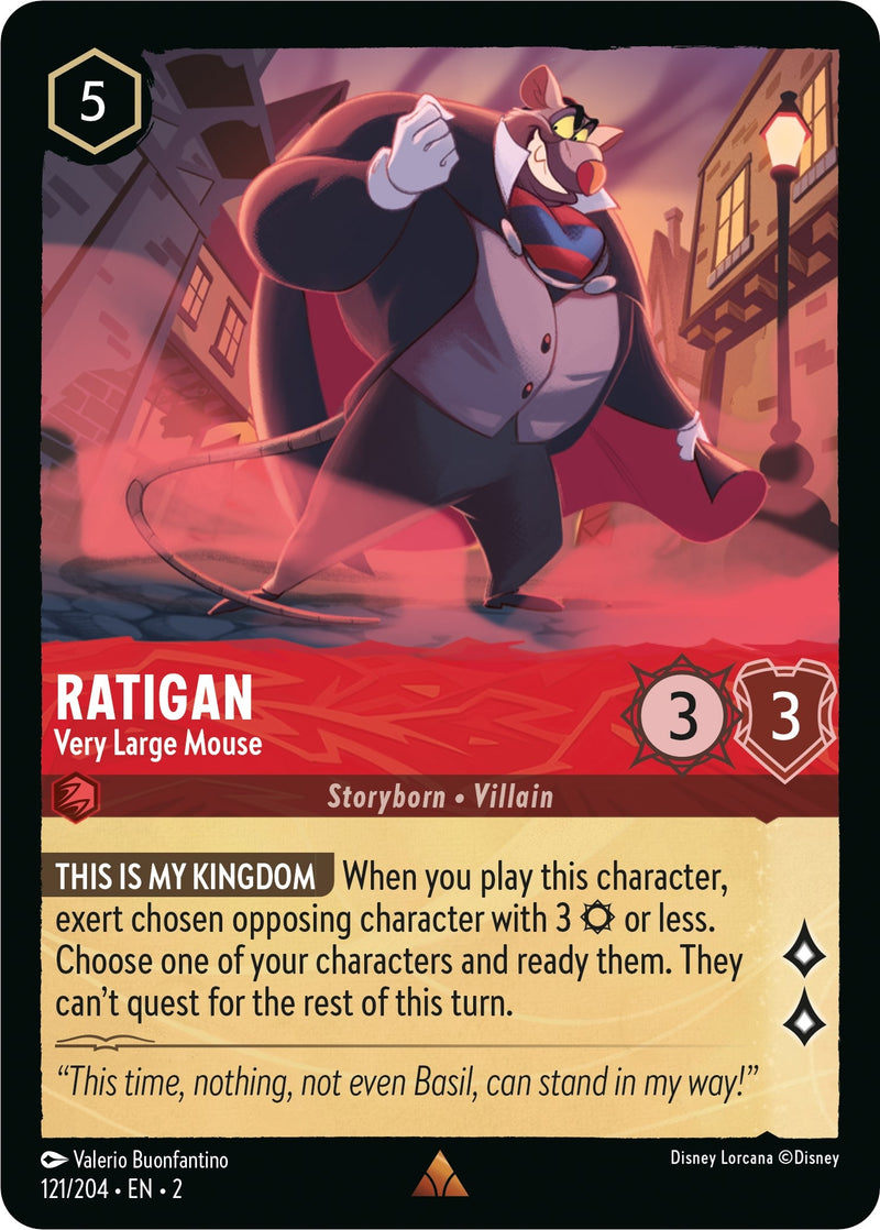 Image for Ratigan - Very Large Mouse (121/204) (Rise of the Floodborn) (2) - Disney Lorcana