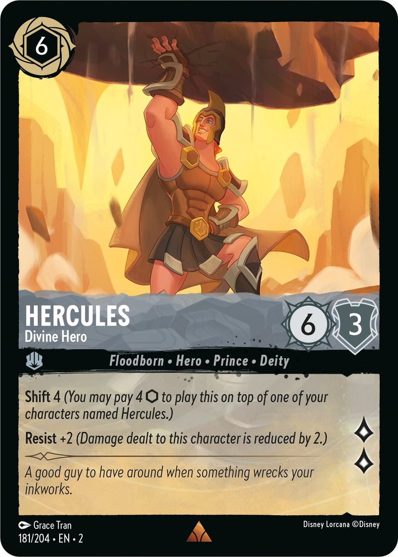 Image for Hercules - Divine Hero (181/204) (Rise of the Floodborn) (2) - Disney Lorcana
