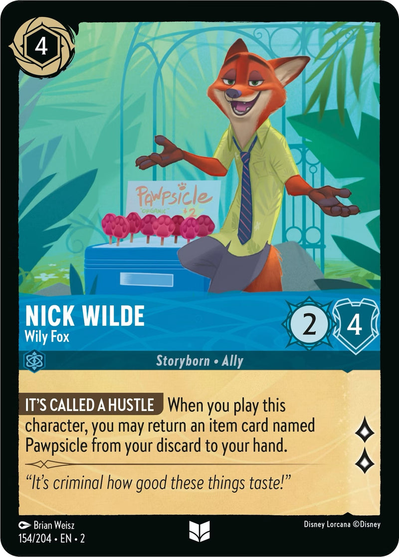 Image for Nick Wilde - Wily Fox (154/204) (Rise of the Floodborn) (2) - Disney Lorcana