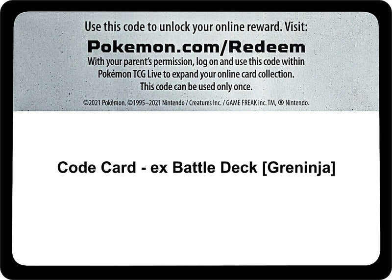 Image for Code Card - ex Battle Deck [Greninja] (Miscellaneous Cards & Products) (MCAP) - Pokemon