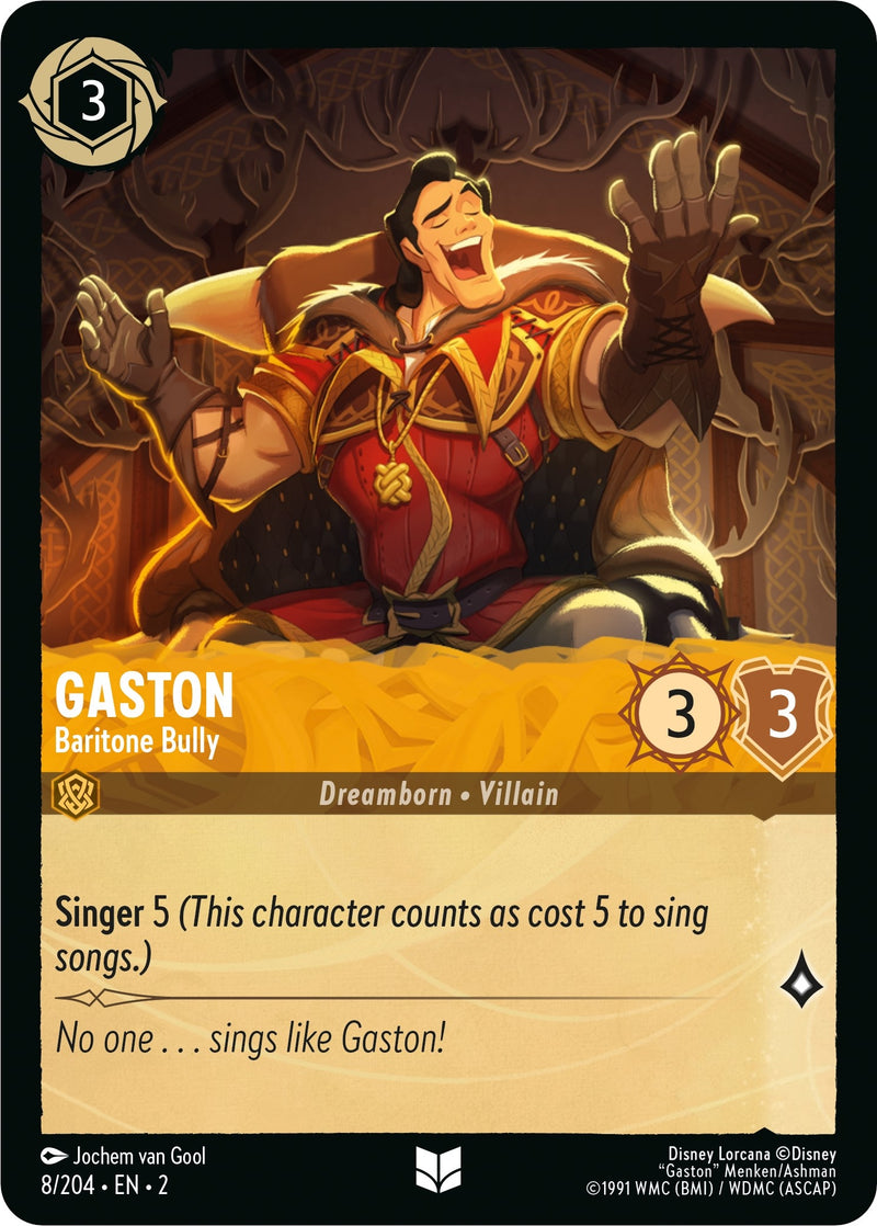 Image for Gaston - Baritone Bully (8/204) (Rise of the Floodborn) (2) - Disney Lorcana