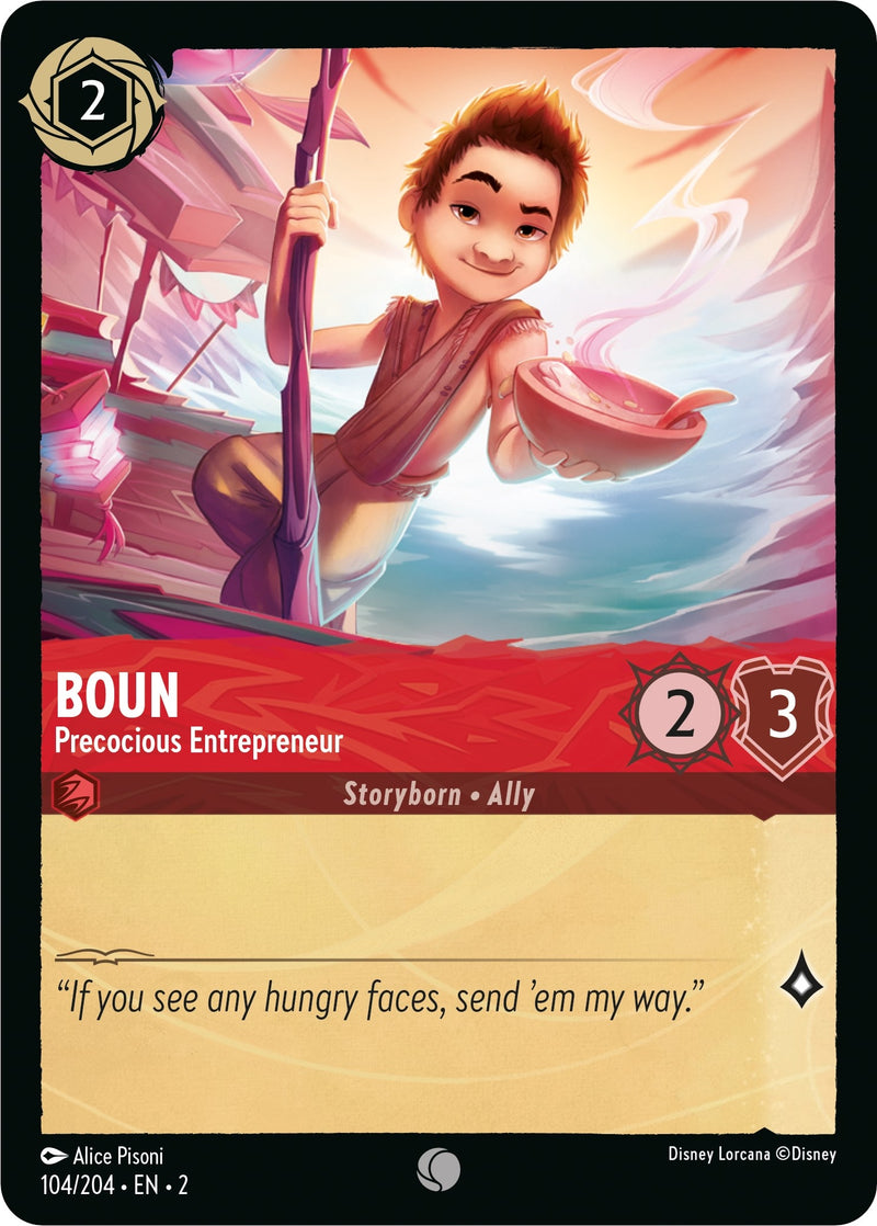 Image for Boun - Precocious Entrepreneur (104/204) (Rise of the Floodborn) (2) - Disney Lorcana