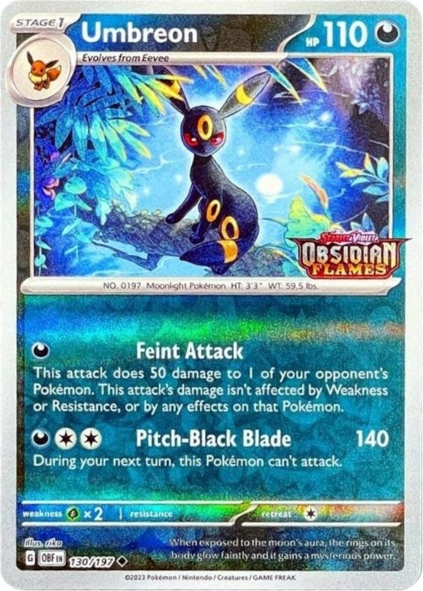 Image for Umbreon (Obsidian Flames Stamped) (130/197) (Miscellaneous Cards & Products) (MCAP) - Pokemon