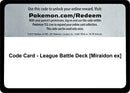 Image for Code Card - League Battle Deck [Miraidon ex] (Miscellaneous Cards & Products) (MCAP) - Pokemon