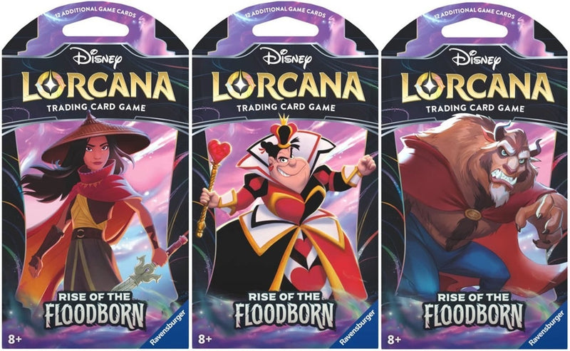 Image for Disney Lorcana: Rise of the Floodborn Sleeved Booster Pack Art Bundle [Set of 3] - Disney Lorcana