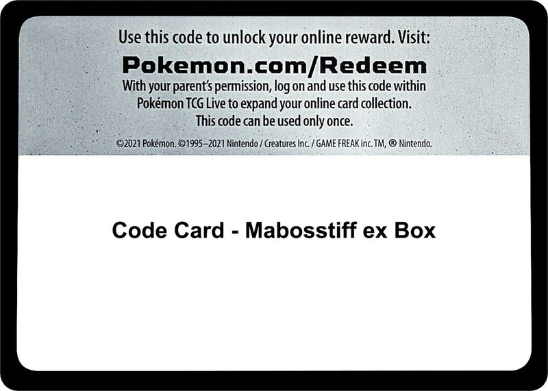 Image for Code Card - Mabosstiff ex Box (Miscellaneous Cards & Products) (MCAP) - Pokemon