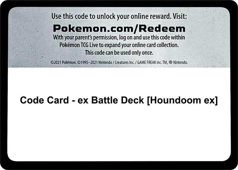 Image for Code Card - ex Battle Deck [Houndoom ex] (Miscellaneous Cards & Products) (MCAP) - Pokemon