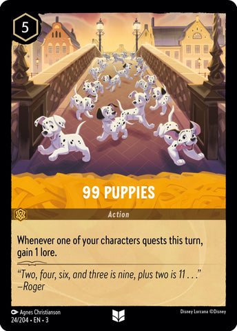 Image for 99 Puppies (24/204) (Into the Inklands) (3) - Disney Lorcana