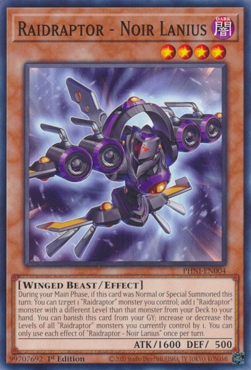 Raidraptor - Noir Lanius (PHNI-EN004) (Phantom Nightmare) YuGiOh