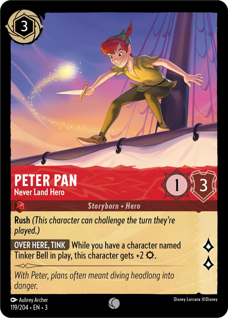 Image for Peter Pan - Never Land Hero (119/204) (Into the Inklands) (3) - Disney Lorcana
