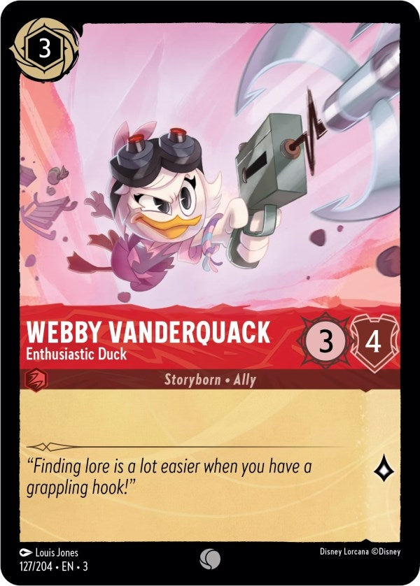Image for Webby Vanderquack - Enthusiastic Duck (127/204) (Into the Inklands) (3) - Disney Lorcana