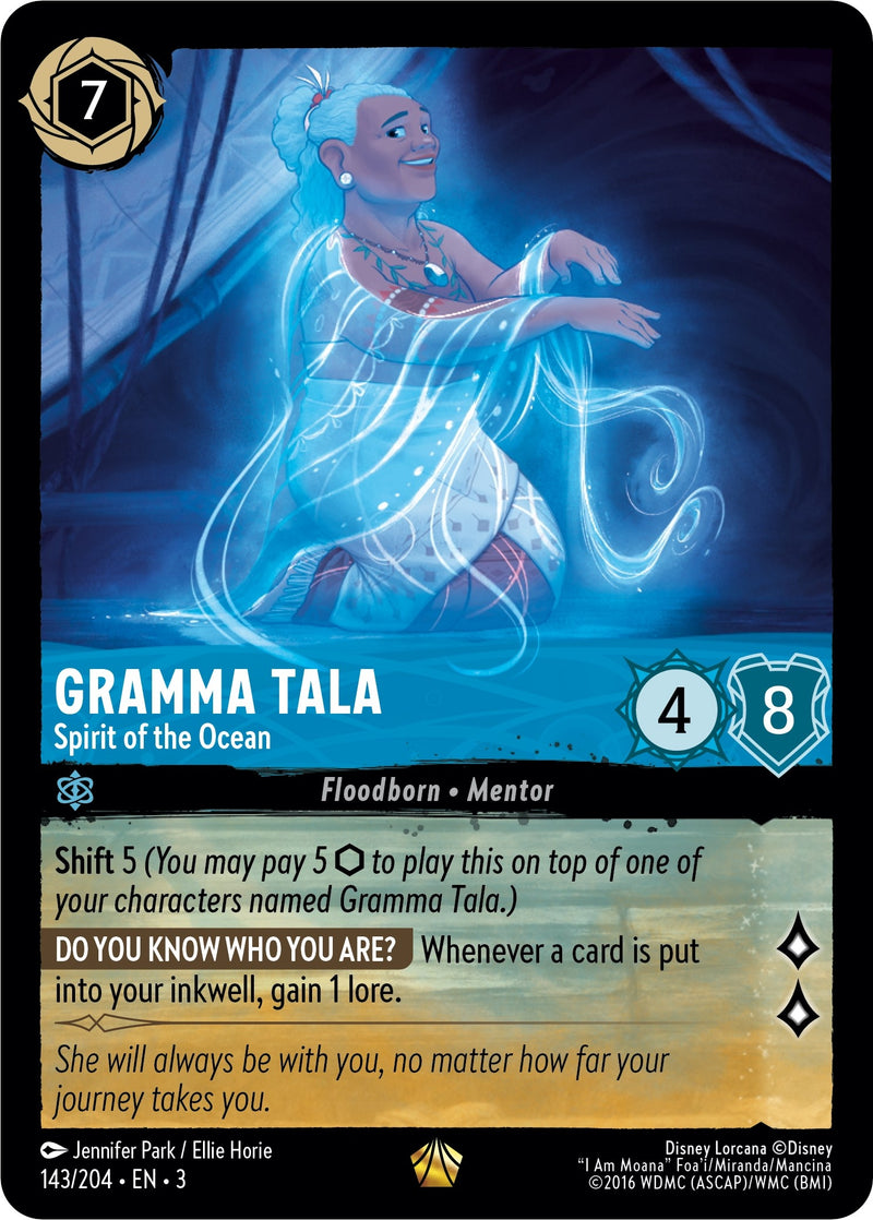 Image for Gramma Tala - Spirit of the Ocean (143/204) (Into the Inklands) (3) - Disney Lorcana