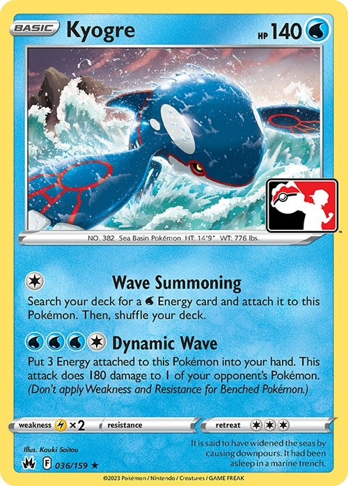 Kyogre (036/159) (Prize Pack Series Cards) Pokemon