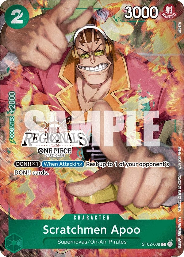 Scratchmen Apoo (Offline Regional 2024) [Participant] (ST02-008) (One Piece Promotion Cards) One Piece Card Game