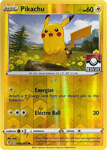 Pikachu - 049/203 (Pokemon League) (049/203) (League & Championship Cards) Pokemon