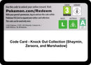 Image for Code Card - Knock Out Collection [Shaymin, Zeraora, and Marshadow] (Miscellaneous Cards & Products) (MCAP) - Pokemon