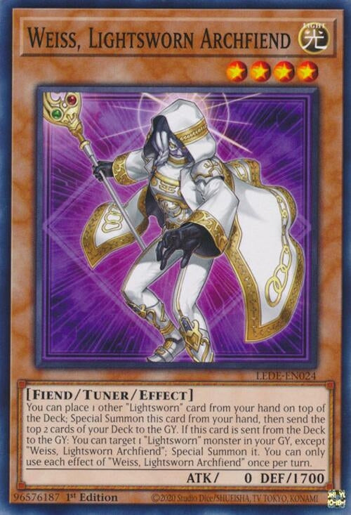 Weiss, Lightsworn Archfiend (LEDE-EN024) (Legacy of Destruction) YuGiOh
