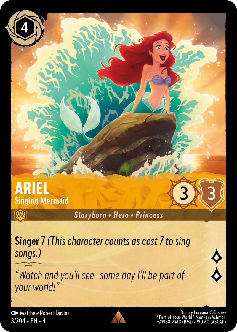 Image for Ariel - Singing Mermaid (3/204) (Ursula's Return) (4) - Disney Lorcana