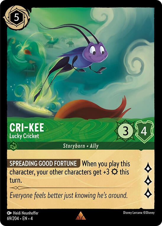 Image for Cri-Kee - Lucky Cricket (69/204) (Ursula's Return) (4) - Disney Lorcana