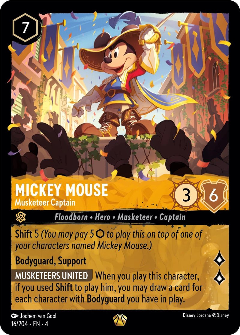 Image for Mickey Mouse - Musketeer Captain (16/204) (Ursula's Return) (4) - Disney Lorcana