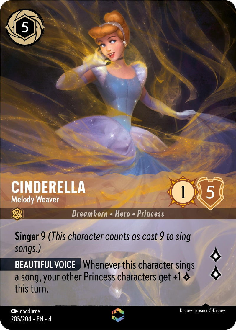 Image for Cinderella - Melody Weaver (Enchanted) (205/204) (Ursula's Return) (4) - Disney Lorcana