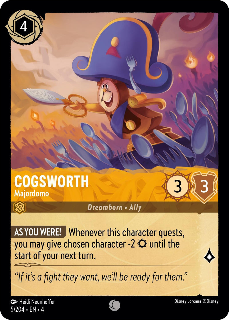 Image for Cogsworth - Majordomo (5/204) (Ursula's Return) (4) - Disney Lorcana
